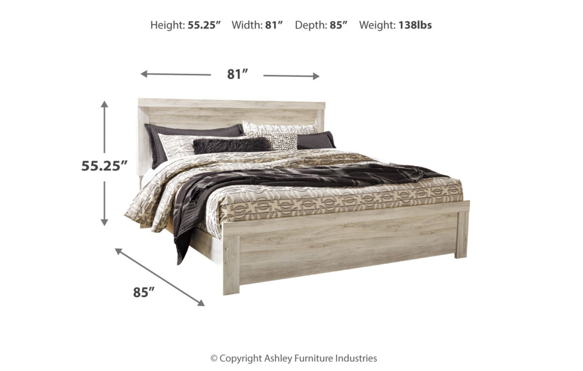 Bellaby King Panel Bed with Mirrored Dresser