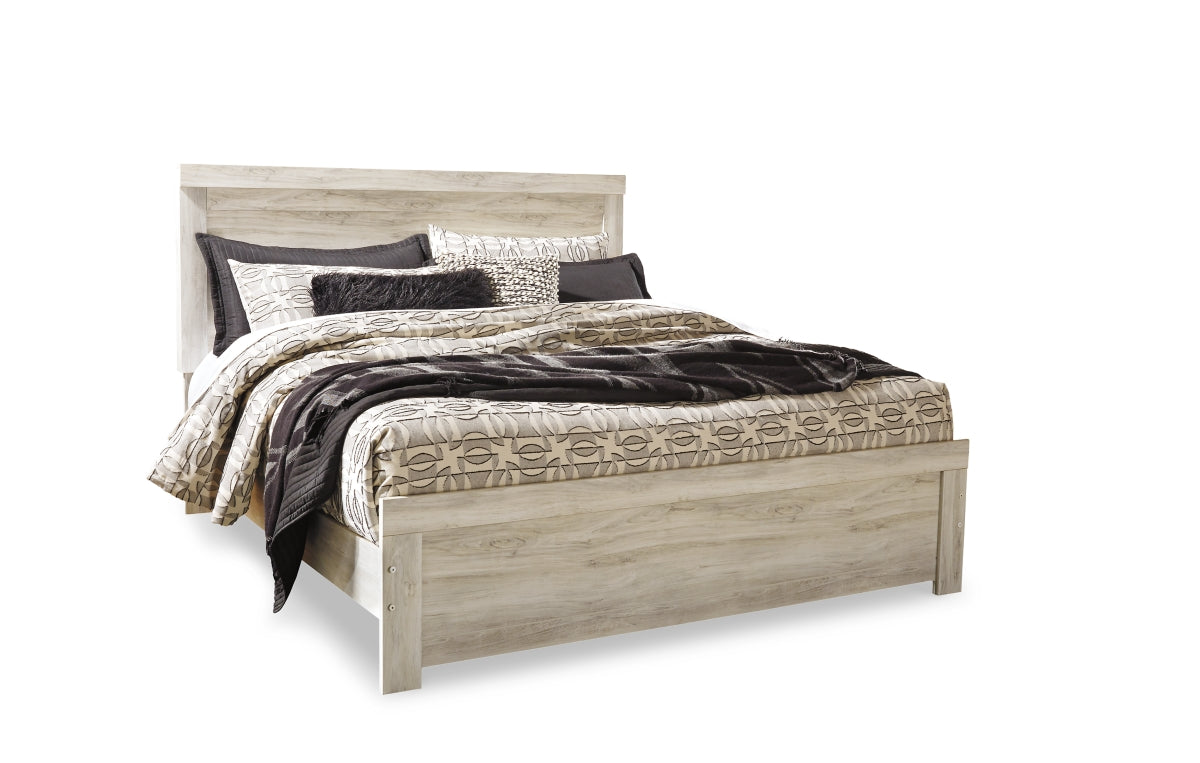 Bellaby King Panel Bed with Mirrored Dresser, Chest and Nightstand