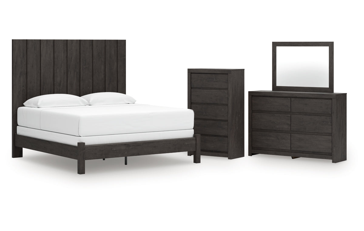 Fraluna King Panel Bed, Dresser, Mirror and Chest