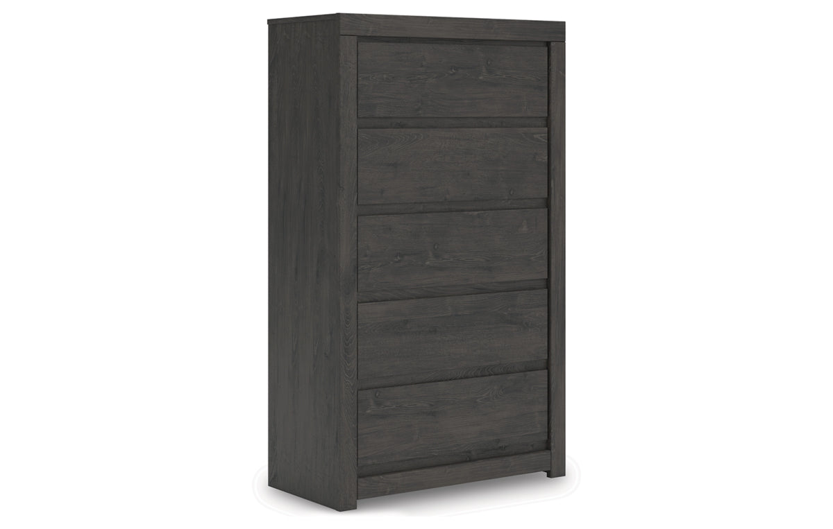 Fraluna Queen Panel Storage Bed with Mirrored Dresser and Chest
