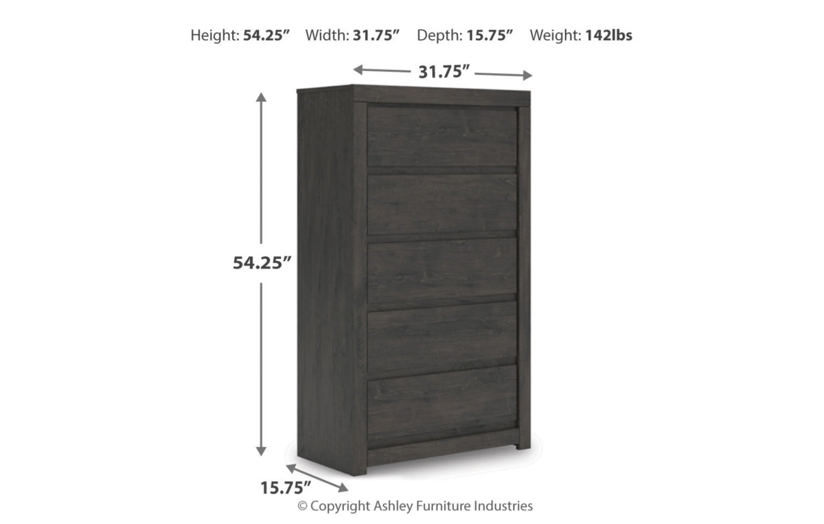 Fraluna King Panel Storage Bed, Dresser, Mirror and Chest