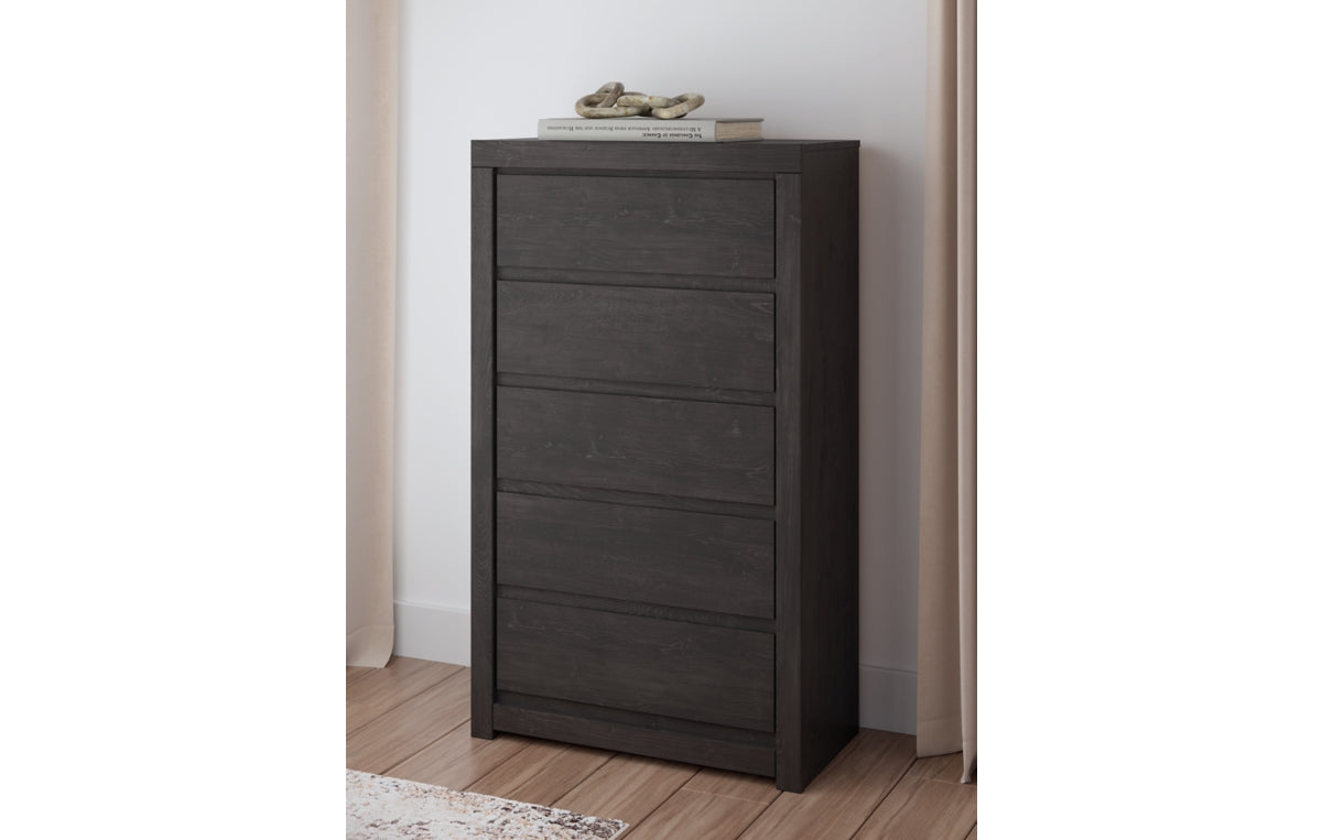 Fraluna Queen Panel Storage Bed, Dresser, Mirror, Chest and Nightstand