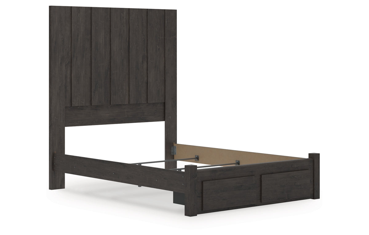 Fraluna Queen Panel Storage Bed with Mirrored Dresser