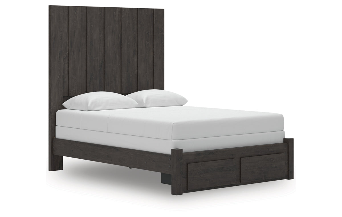 Fraluna Queen Panel Storage Bed with Mirrored Dresser, Chest and Nightstand