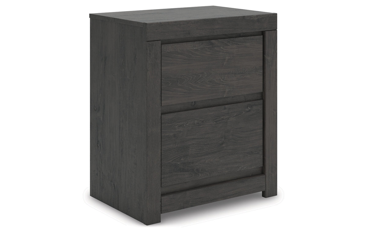 Fraluna King Panel Storage Bed with Mirrored Dresser, Chest and Nightstand