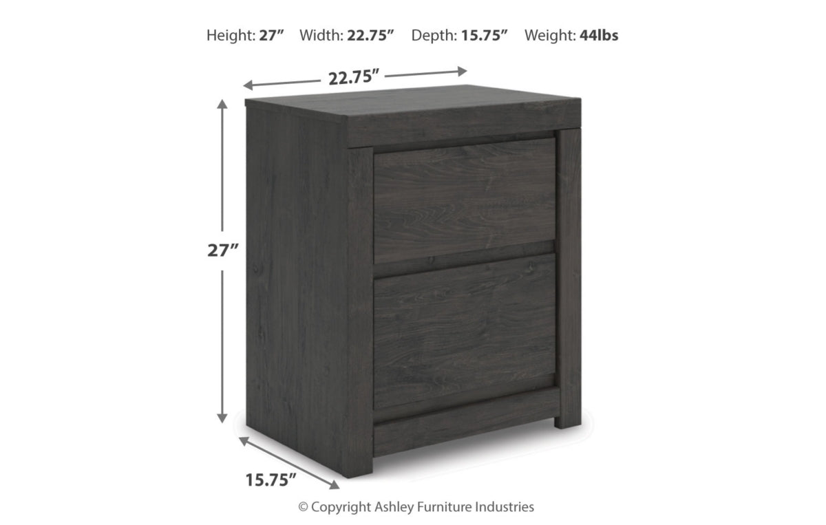 Fraluna King Panel Storage Bed, Dresser, Mirror and Nightstand