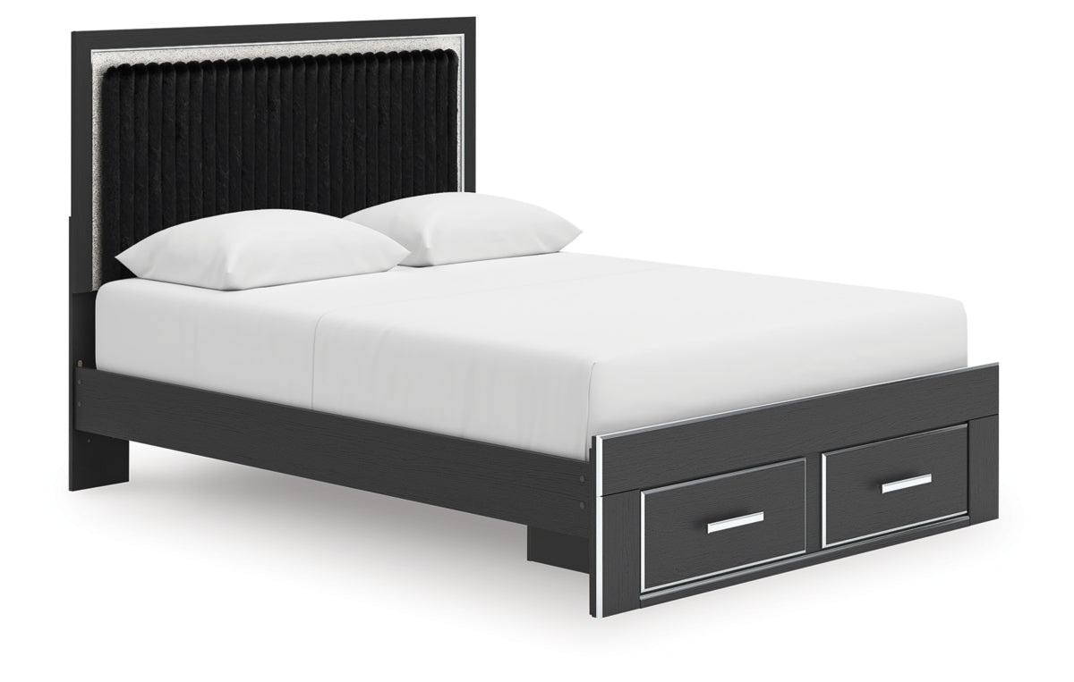 Zuraleus Queen Upholstered Panel Platform Storage Bed