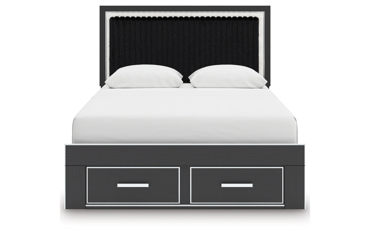 Zuraleus Queen Upholstered Panel Platform Storage Bed