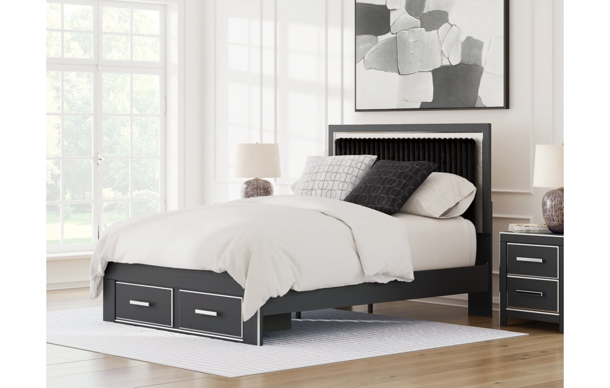 Zuraleus Queen Upholstered Panel Platform Storage Bed
