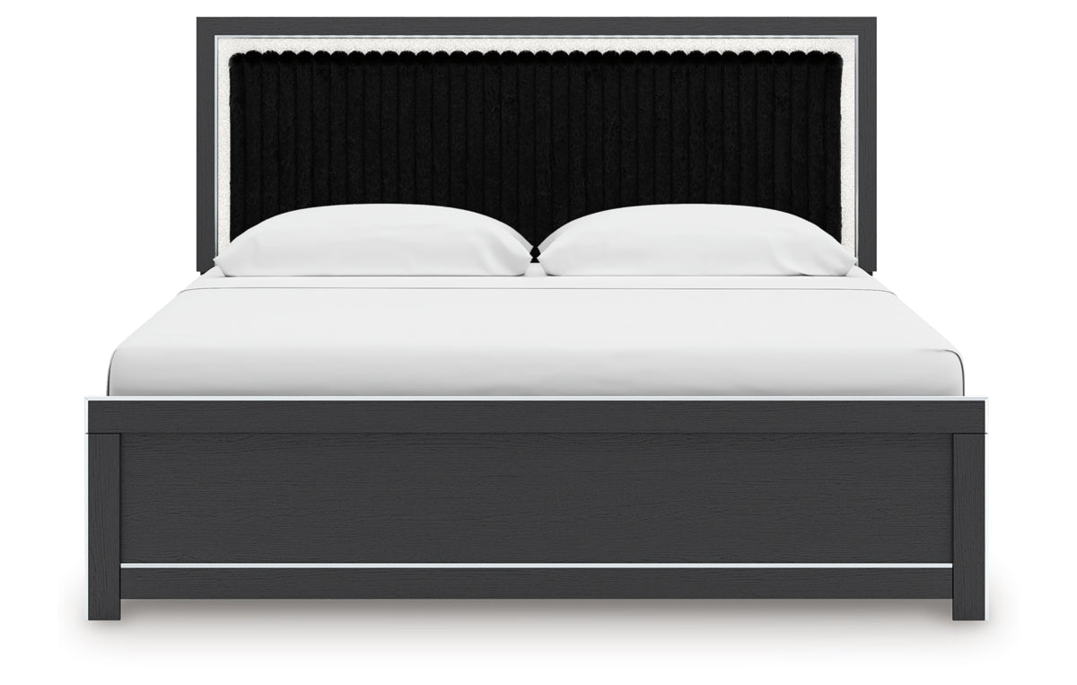 Zuraleus King Upholstered Panel Platform Bed