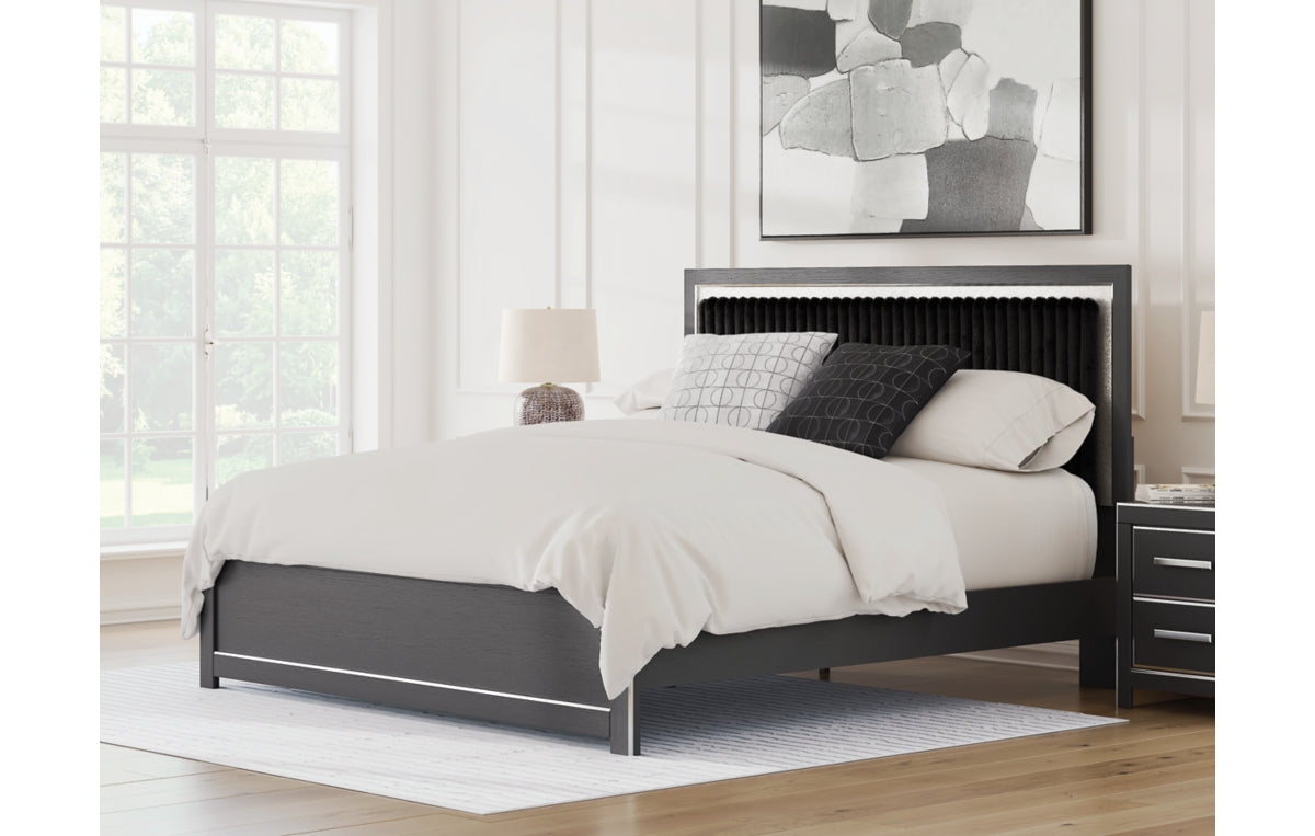 Zuraleus King Upholstered Panel Platform Bed