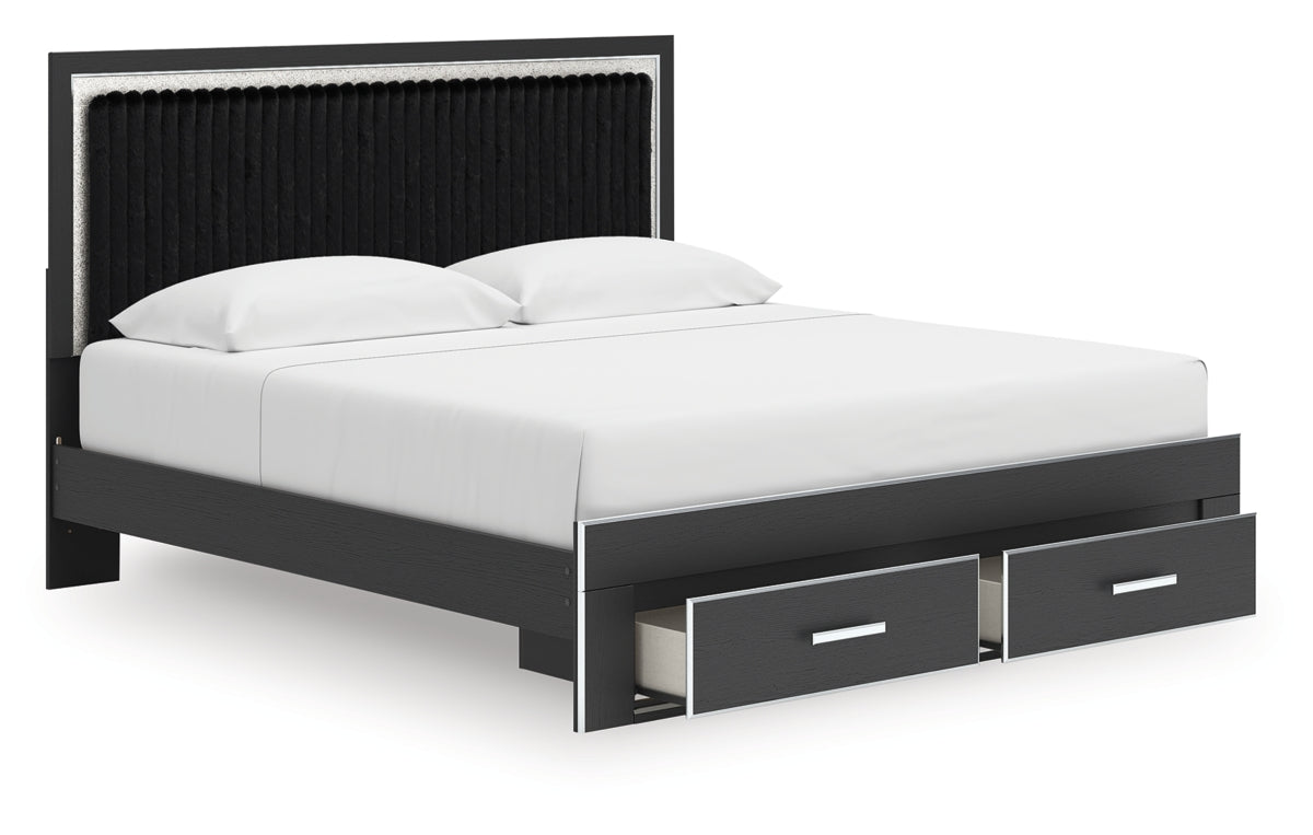 Zuraleus King Upholstered Panel Platform Storage Bed
