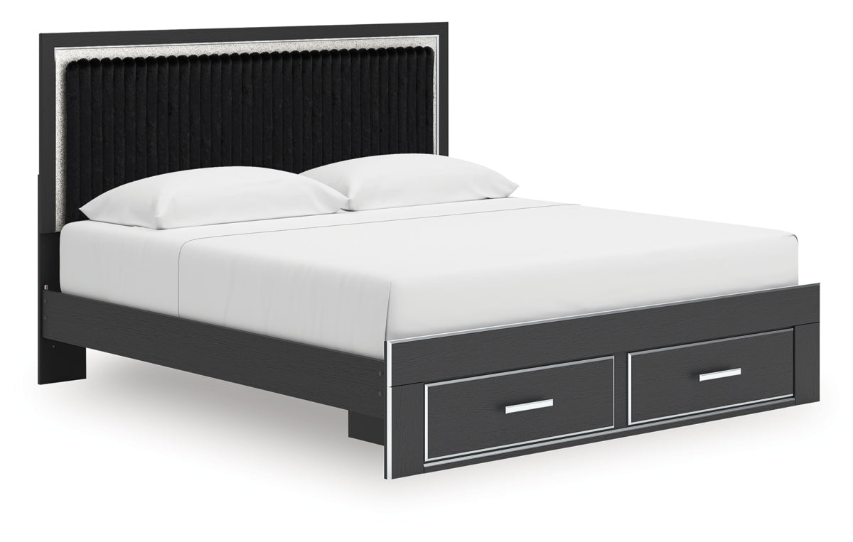 Zuraleus King Upholstered Panel Platform Storage Bed