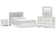 Zuraleus Queen Upholstered Panel Bed, Dresser, Mirror and Nightstand