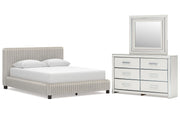 Zuraleus Queen Upholstered Bed, Dresser and Mirror