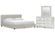 Zuraleus California King Upholstered Bed, Dresser and Mirror