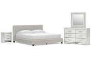 Zuraleus King Upholstered Bed, Dresser, Mirror and Nightstand