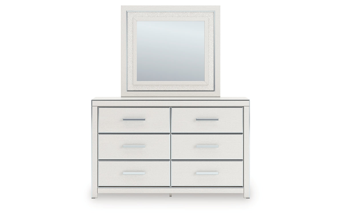 Zuraleus Queen Upholstered Panel Bed, Dresser, Mirror, Chest and Nightstand
