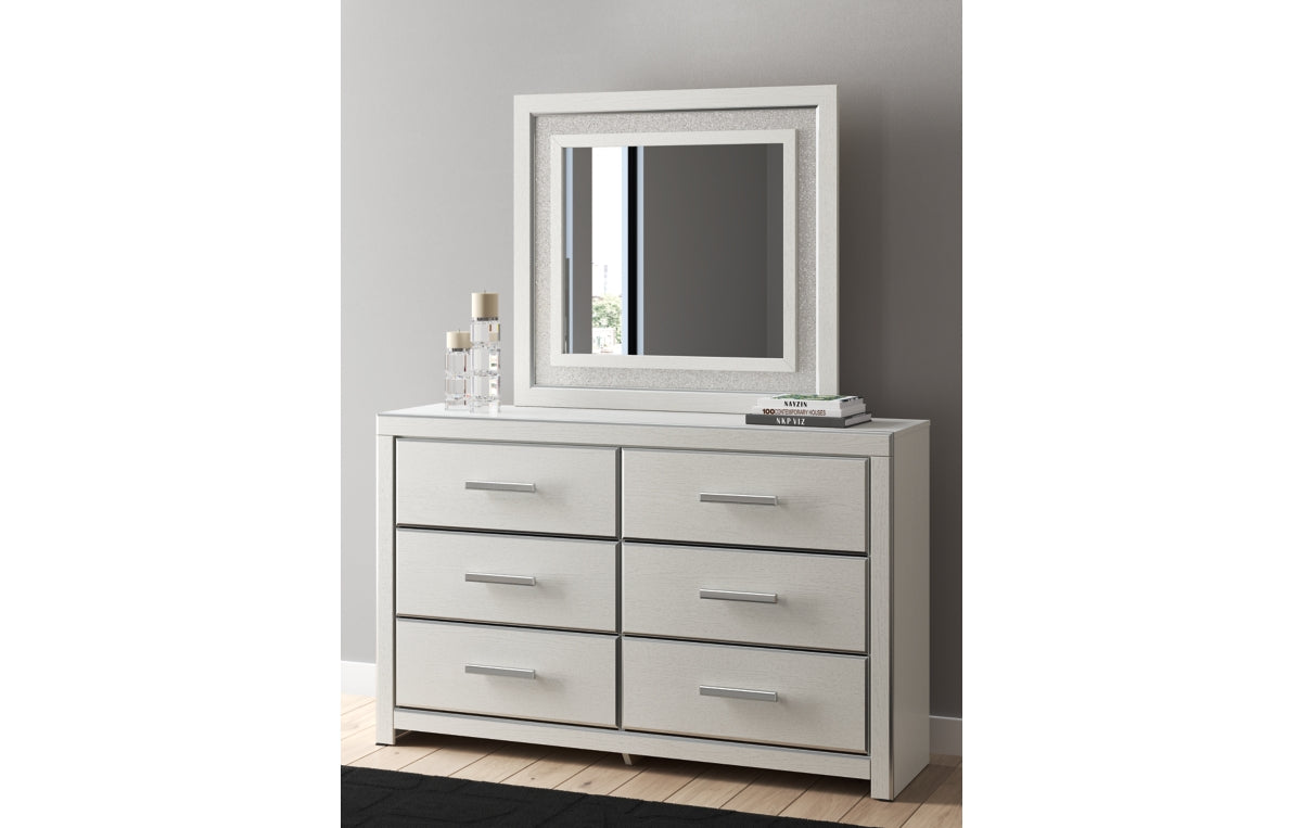 Zuraleus Queen Upholstered Panel Bed, Dresser, Mirror, Chest and Nightstand