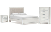 Zuraleus Queen Upholstered Panel Platform Bed, Dresser, Mirror and Nightstand