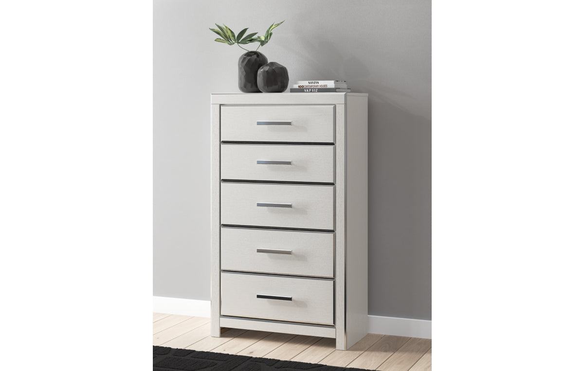 Zuraleus California King Upholstered Bed, Dresser, Mirror, Chest and Nightstand