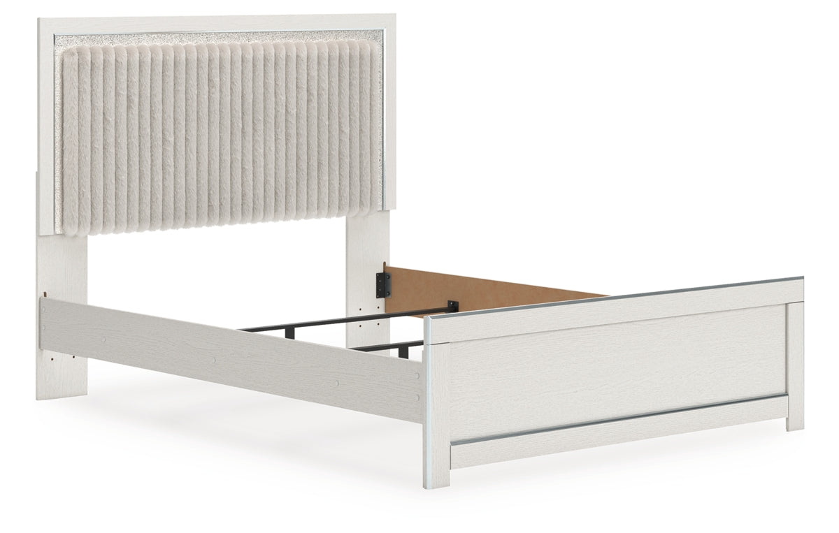 Zuraleus Queen Upholstered Panel Bed, Dresser, Mirror, Chest and Nightstand