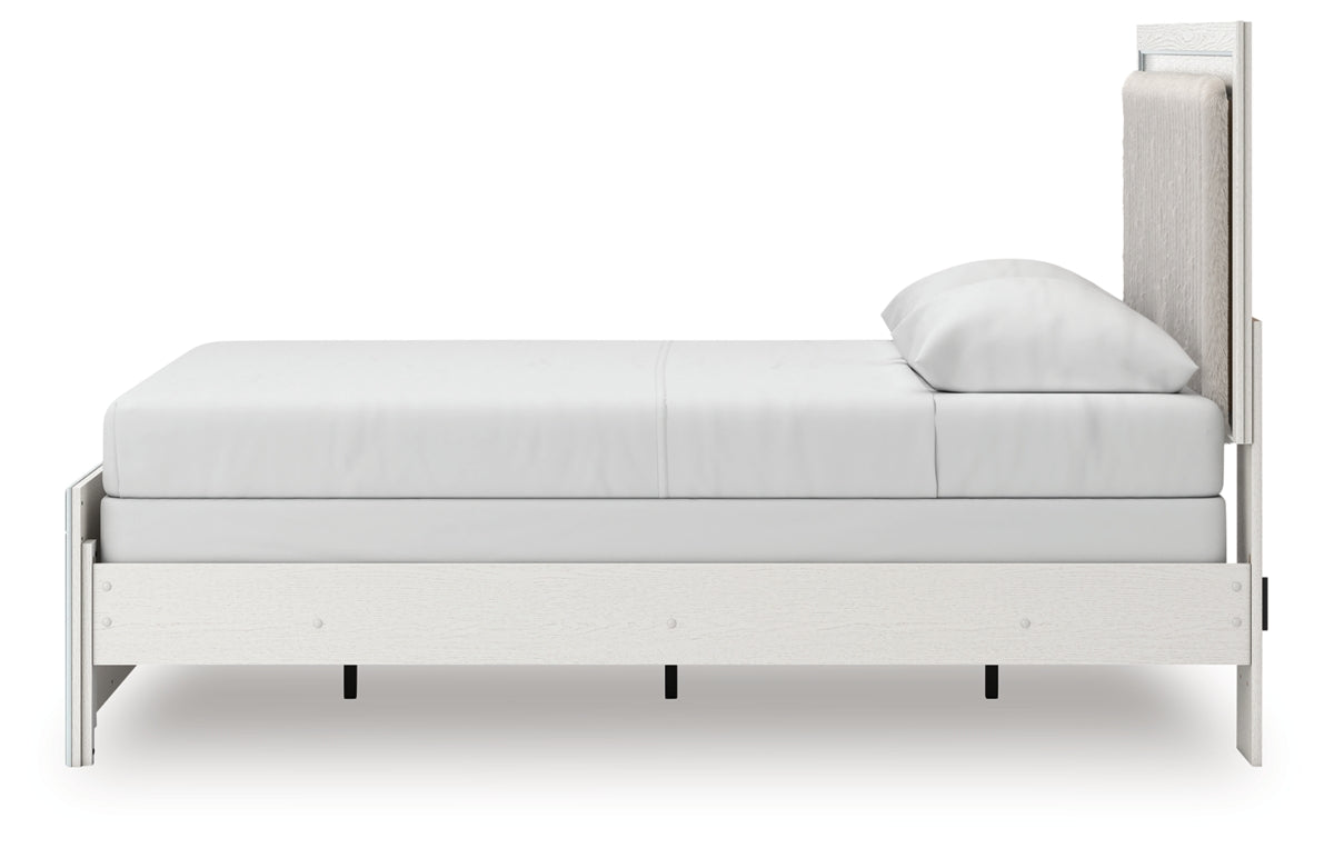 Zuraleus Queen Upholstered Panel Bed, Dresser, Mirror, Chest and Nightstand