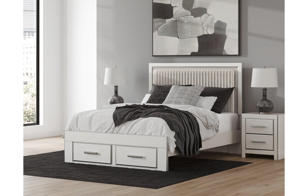 Zuraleus Queen Upholstered Panel Platform Storage Bed