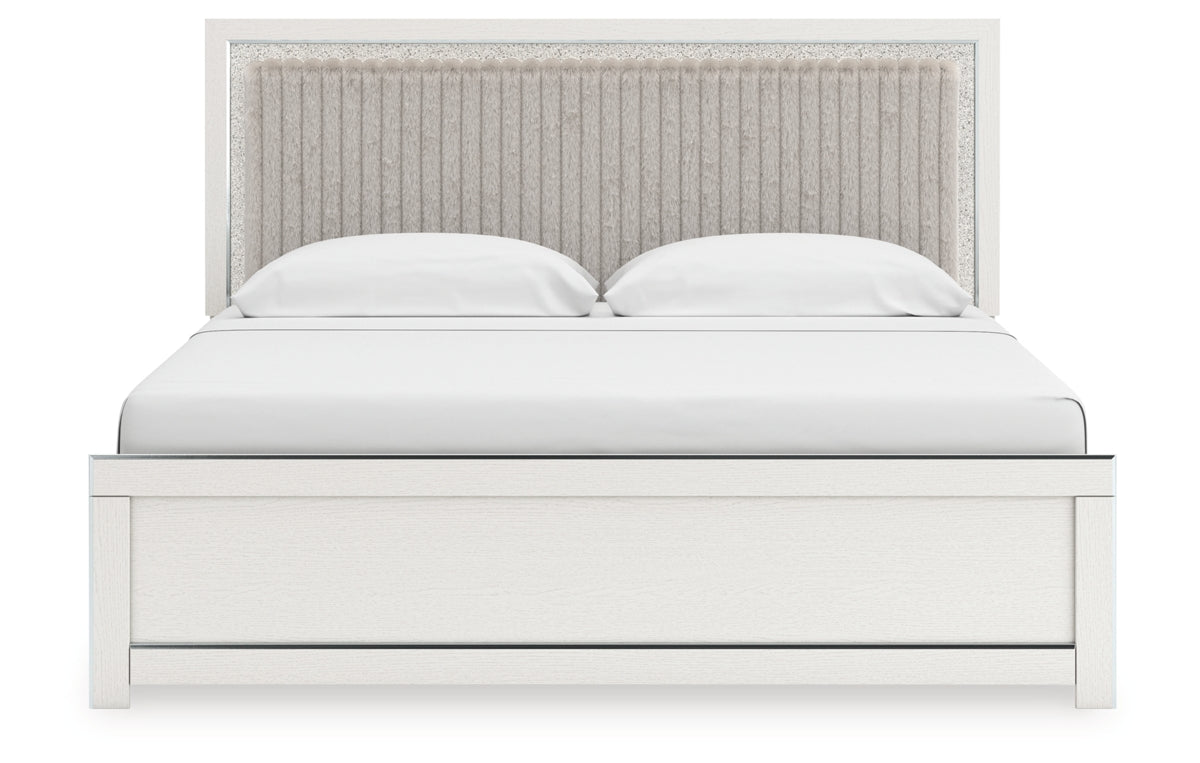 Zuraleus King Upholstered Panel Platform Bed