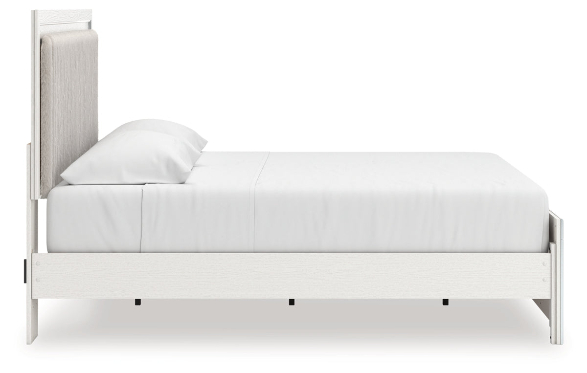 Zuraleus King Upholstered Panel Platform Bed, Dresser, Mirror, Chest and Nightstand