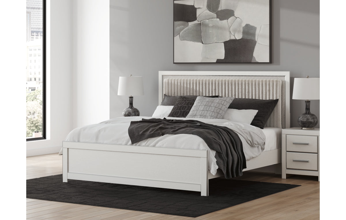 Zuraleus King Upholstered Panel Platform Bed