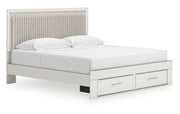 Zuraleus King Upholstered Panel Platform Storage Bed