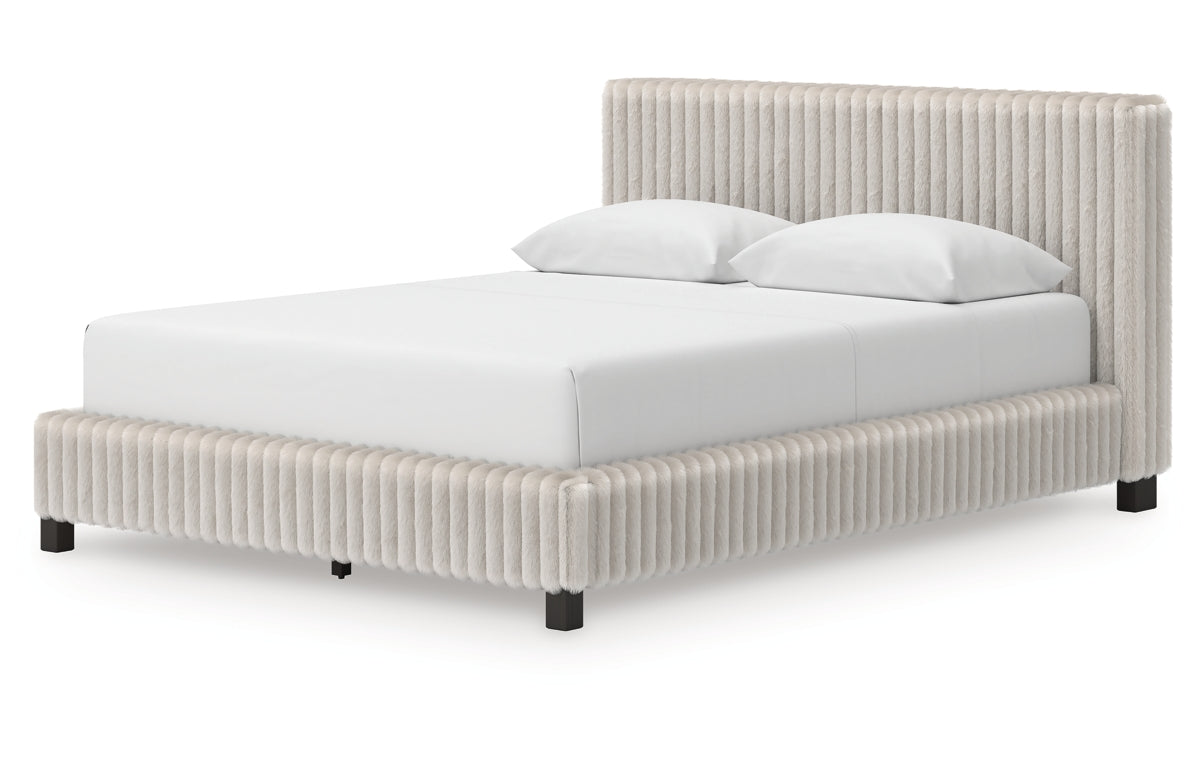 Zuraleus Queen Upholstered Bed, Dresser, Mirror, Chest and Nightstand