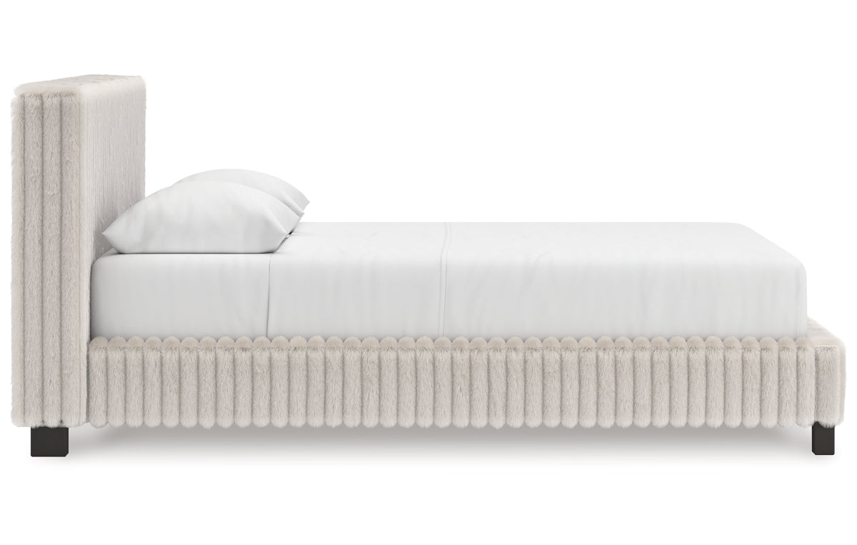 Zuraleus Queen Upholstered Bed, Dresser, Mirror, Chest and Nightstand