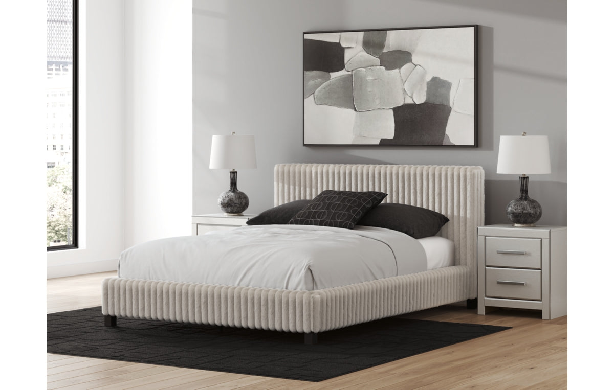 Zuraleus Queen Upholstered Bed, Dresser, Mirror, Chest and Nightstand