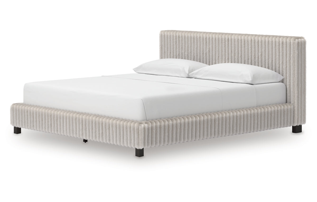 Zuraleus California King Upholstered Bed, Dresser, Mirror, Chest and Nightstand
