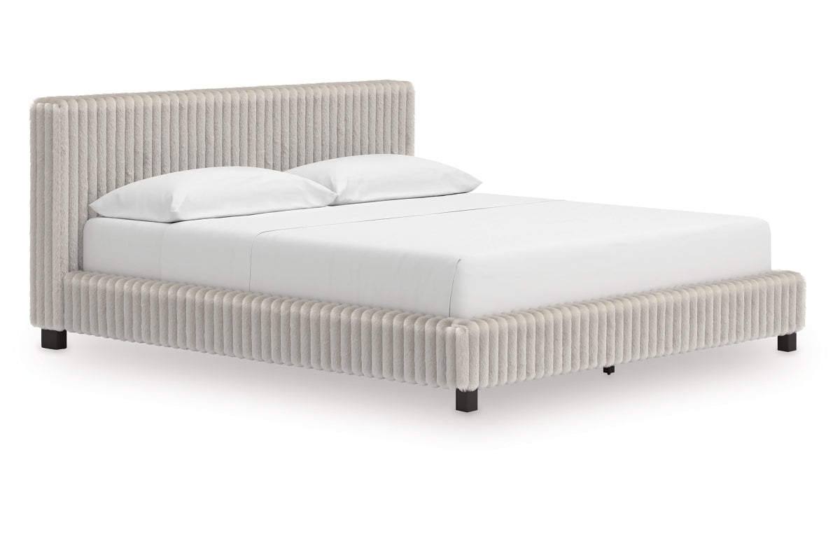 Zuraleus California King Upholstered Bed, Dresser, Mirror, Chest and Nightstand
