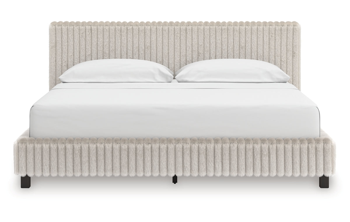 Zuraleus California King Upholstered Bed, Dresser, Mirror, Chest and Nightstand
