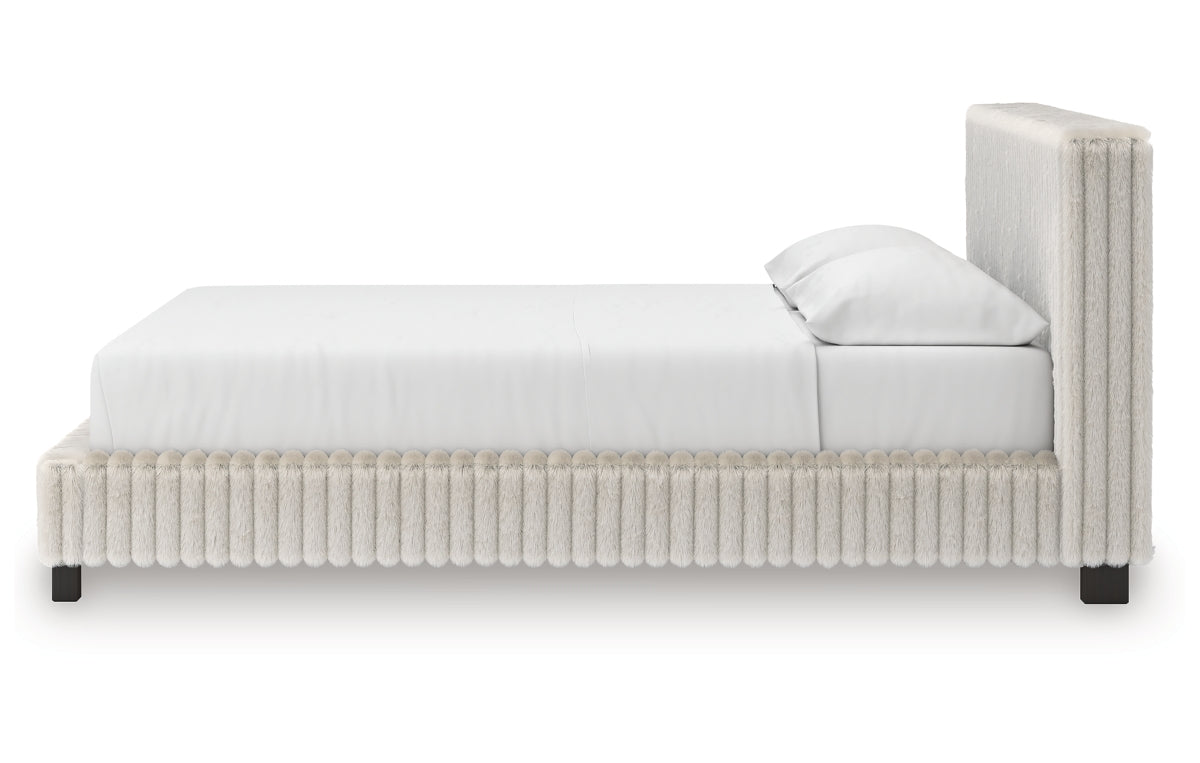 Zuraleus California King Upholstered Bed, Dresser and Mirror