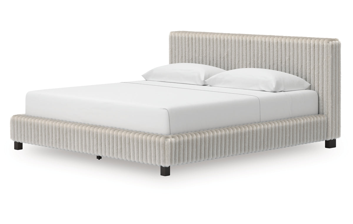 Zuraleus King Upholstered Bed, Dresser, Mirror and Chest