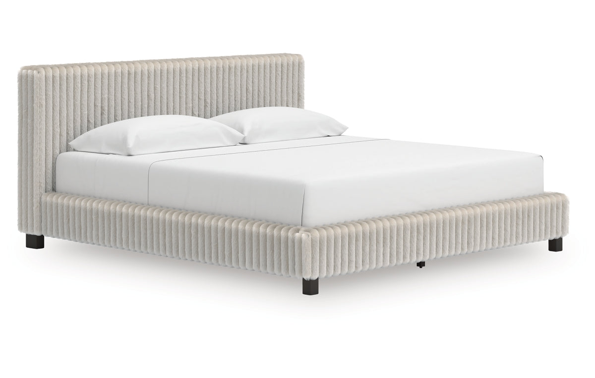 Zuraleus King Upholstered Bed, Dresser, Mirror and Chest