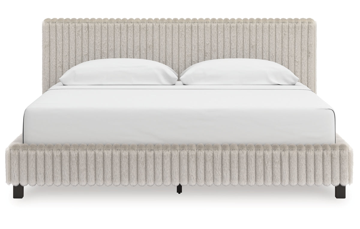 Zuraleus King Upholstered Bed, Dresser, Mirror and Chest
