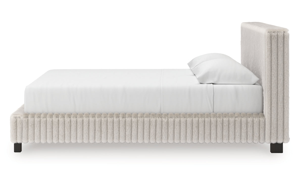 Zuraleus King Upholstered Bed, Dresser, Mirror and Chest