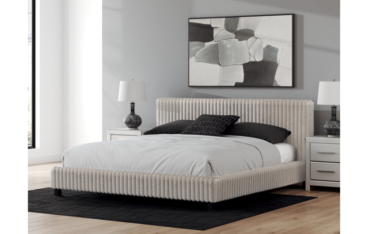 Zuraleus King Upholstered Bed, Dresser, Mirror and Chest