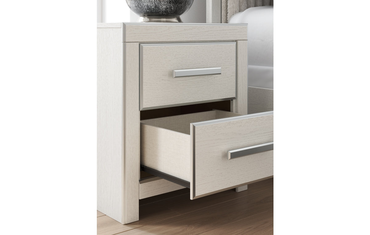 Zuraleus Queen Upholstered Panel Bed, Dresser, Mirror, Chest and Nightstand