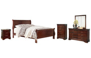 Alisdair Queen Sleigh Bed with Mirrored Dresser, Chest and Nightstand