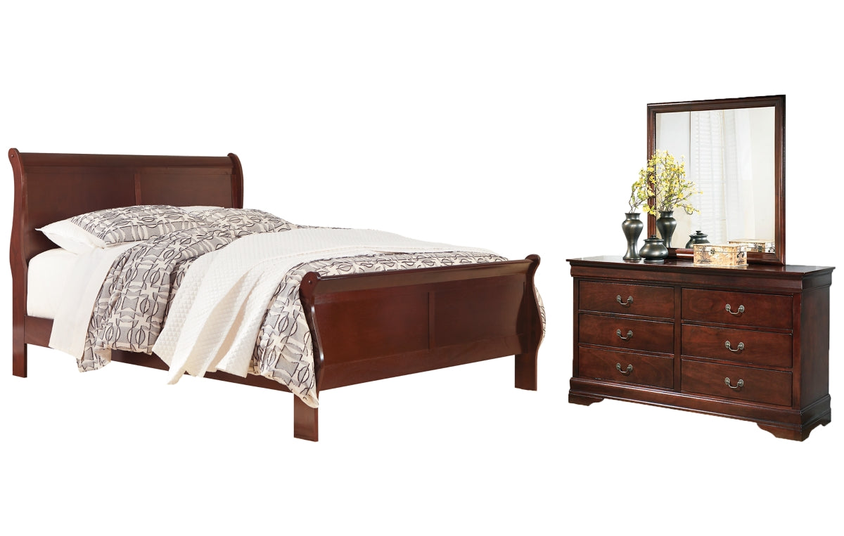 Alisdair King Sleigh Bed with Mirrored Dresser