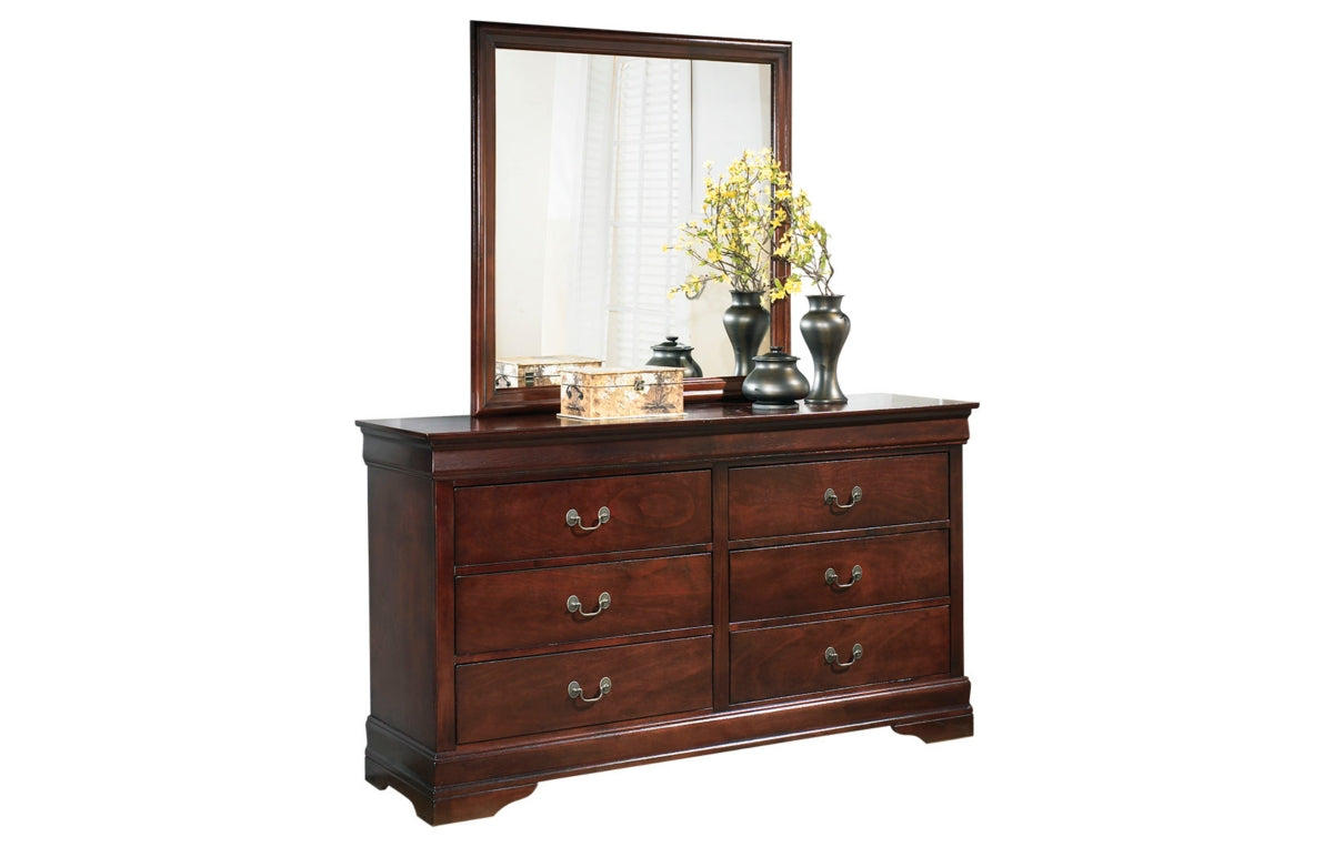 Alisdair Full Sleigh Bed with Mirrored Dresser and Chest