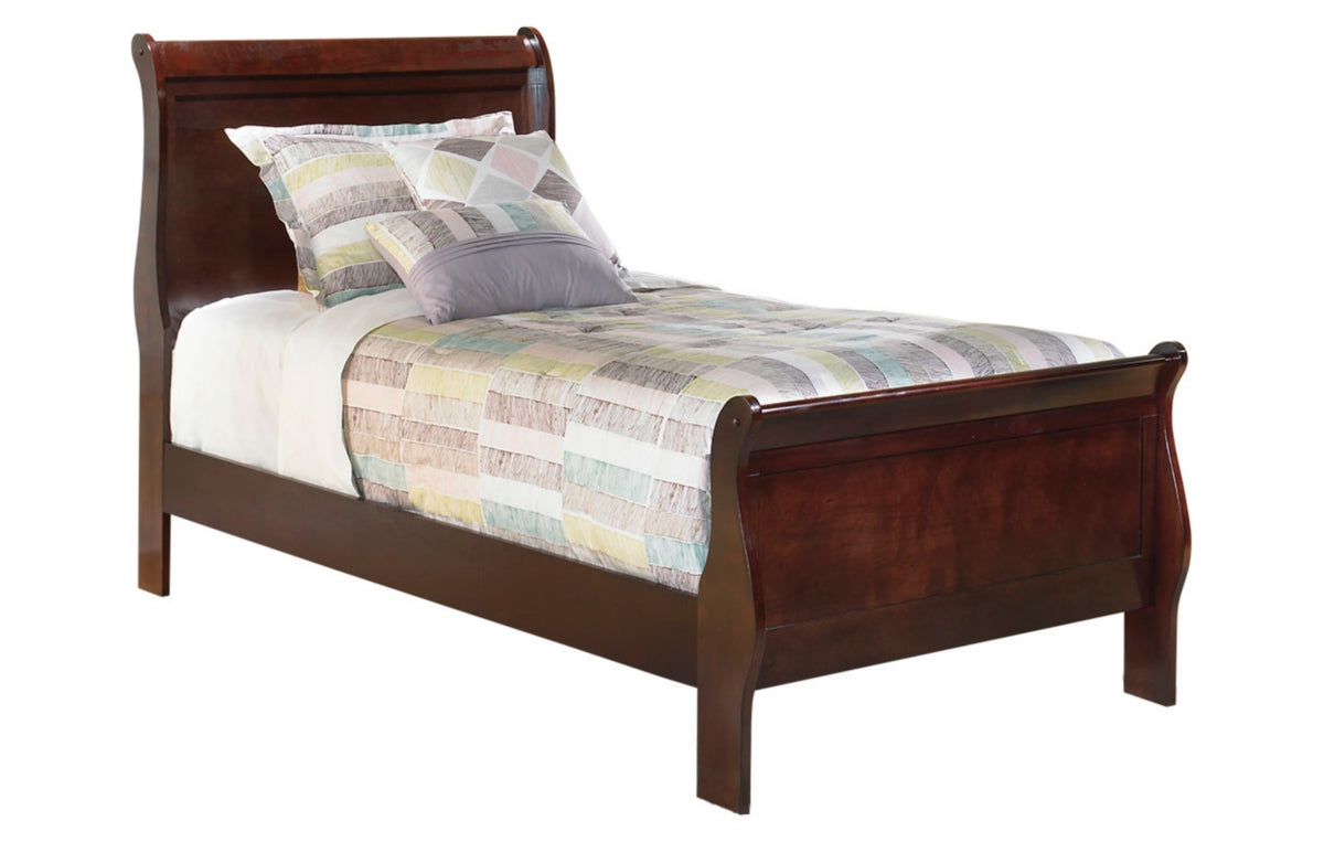 Alisdair Twin Sleigh Bed with Mirrored Dresser, Chest and Nightstand