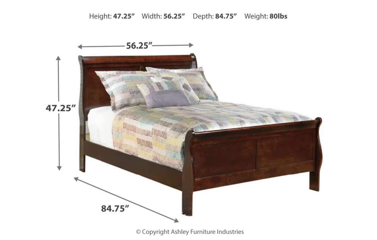 Alisdair Full Sleigh Bed with Mirrored Dresser and Chest